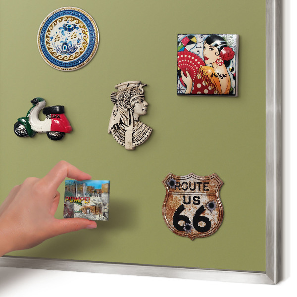 Decoratief metalen magneetbord in een zilveren lijst Groen gras