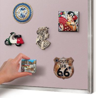 Magneetbord voor souvenir magneten met zilveren lijst Pastel lila