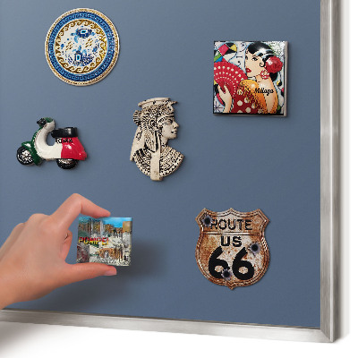 Decoratief metalen magneetbord in een zilveren lijst Pastel marineblauw