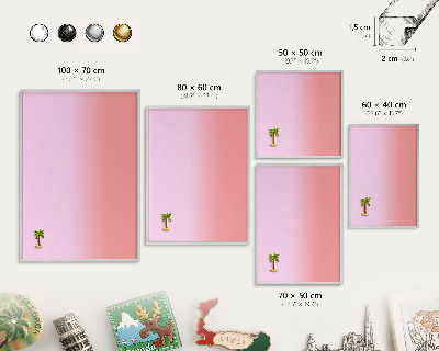Decoratief metalen magneetbord in een zilveren lijst Subtiele kleurovergang