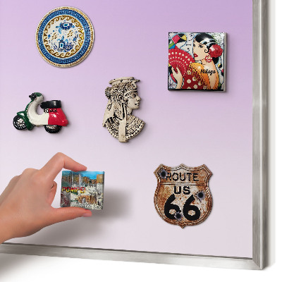 Magneetbord voor souvenir magneten met zilveren lijst Subtiele kleurovergang