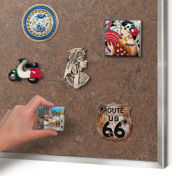 Magneetbord voor souvenir magneten met zilveren lijst Herfsttapijt