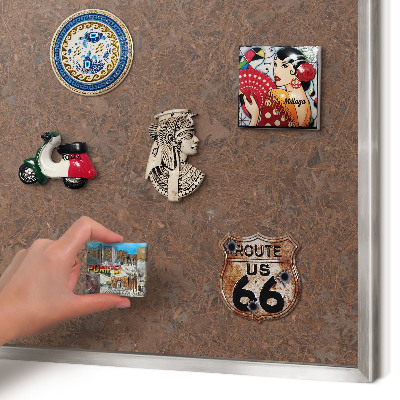 Magneetbord voor souvenir magneten met zilveren lijst Herfsttapijt