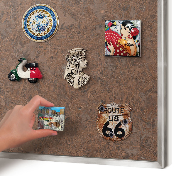 Magneetbord voor souvenir magneten met zilveren lijst Herfsttapijt