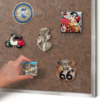Magneetbord voor souvenir magneten met zilveren lijst Herfsttapijt