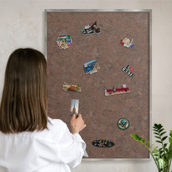 Magneetbord voor souvenir magneten met zilveren lijst Herfsttapijt