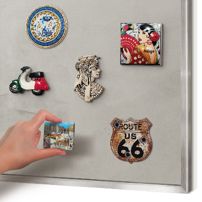 Magneetbord voor souvenir magneten met zilveren lijst Grijze achtergrond