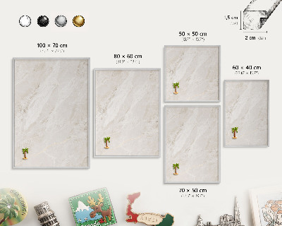 Decoratief metalen magneetbord in een zilveren lijst Romige elegantie
