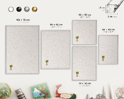 Magneetbord voor souvenir magneten met zilveren lijst Kleine puntjes