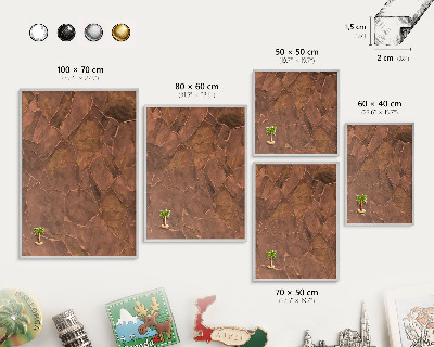 Decoratief metalen magneetbord in een zilveren lijst Stenen constructie