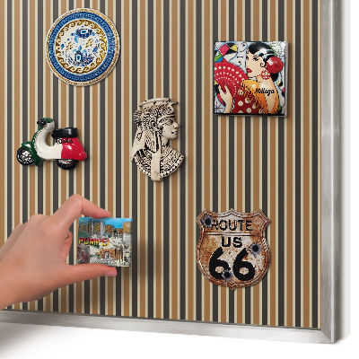 Decoratief metalen magneetbord in een zilveren lijst Geometrisch patroon