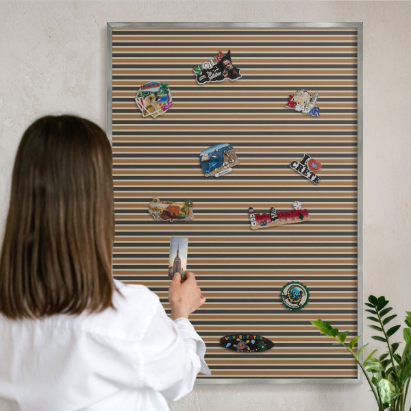 Decoratief metalen magneetbord in een zilveren lijst Geometrisch patroon