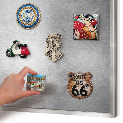 Magneetbord voor souvenir magneten met zilveren lijst Metaalachtig oppervlak