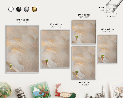 Decoratief metalen magneetbord in een zilveren lijst Elegante abstractie