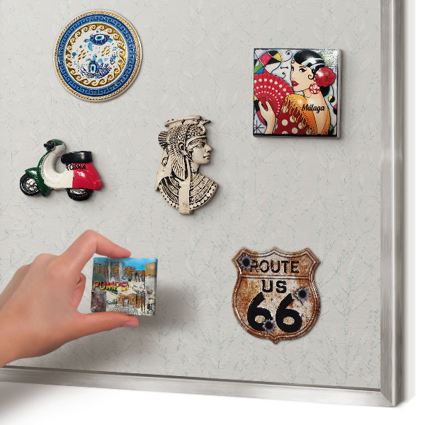 Decoratief metalen magneetbord in een zilveren lijst Plantenpatroon