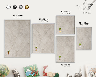 Decoratief metalen magneetbord in een zilveren lijst Natuurlijke elegantie