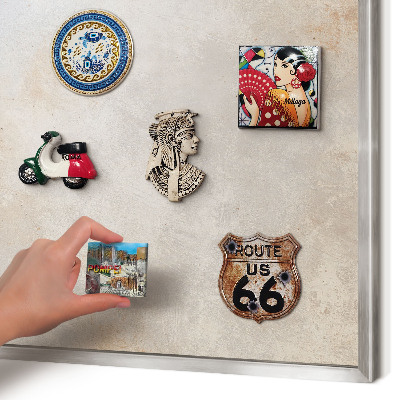 Magneetbord voor souvenir magneten met zilveren lijst Neutrale achtergrond