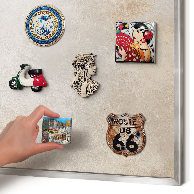 Magneetbord voor souvenir magneten met zilveren lijst Neutrale achtergrond