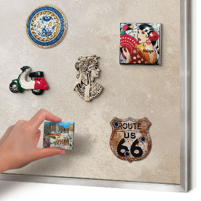 Magneetbord voor souvenir magneten met zilveren lijst Neutrale achtergrond