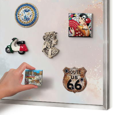 Magneetbord voor souvenir magneten met zilveren lijst Pastel harmonie