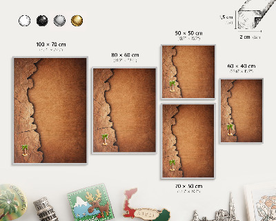 Decoratief metalen magneetbord in een zilveren lijst Houtstructuur