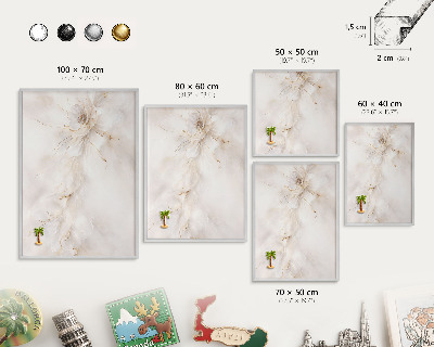 Decoratief metalen magneetbord in een zilveren lijst Bloemige elegantie