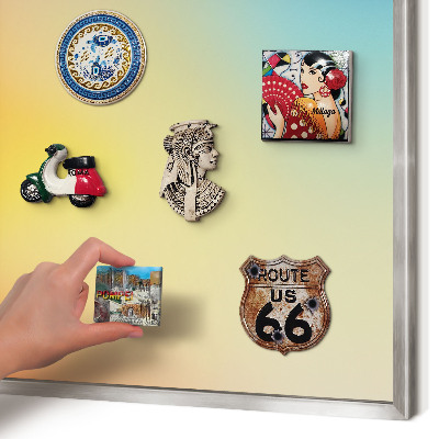 Decoratief metalen magneetbord in een zilveren lijst Kleurovergang