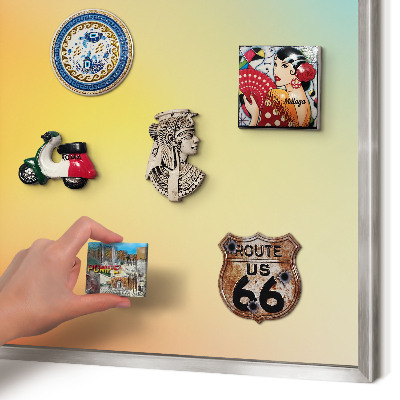 Decoratief metalen magneetbord in een zilveren lijst Kleurovergang