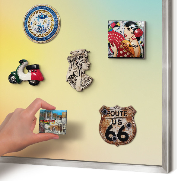 Decoratief metalen magneetbord in een zilveren lijst Kleurovergang