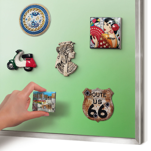 Decoratief metalen magneetbord in een zilveren lijst Groene harmonie