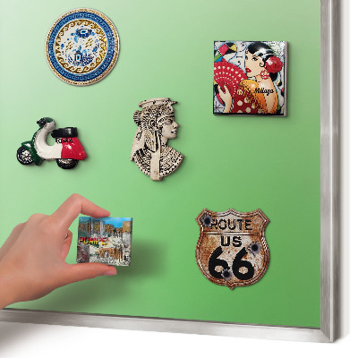 Decoratief metalen magneetbord in een zilveren lijst Groene harmonie