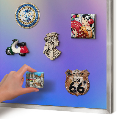 Magneetbord voor souvenir magneten met zilveren lijst Subtiele kleurovergang