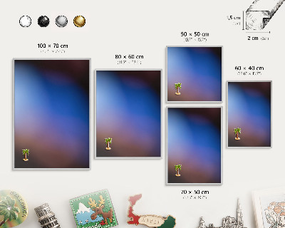 Magneetbord voor souvenir magneten met zilveren lijst Kleuren van Balans