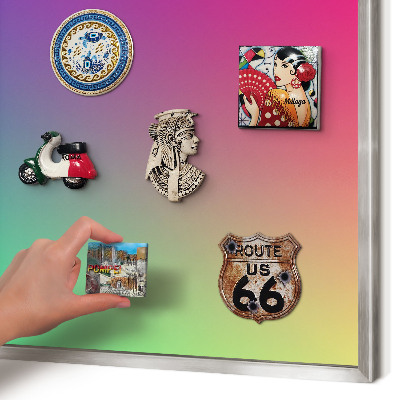 Decoratief metalen magneetbord in een zilveren lijst Kleurrijk verloop