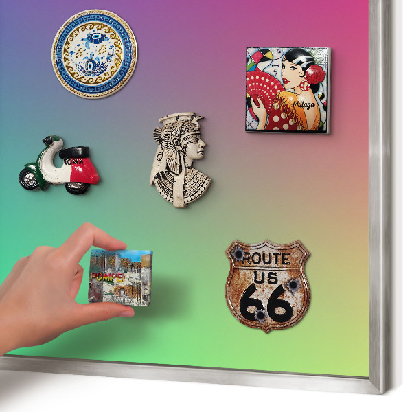 Decoratief metalen magneetbord in een zilveren lijst Kleurrijk verloop