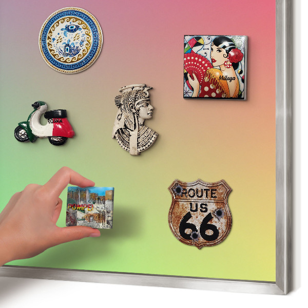 Decoratief metalen magneetbord in een zilveren lijst Kleurrijk verloop