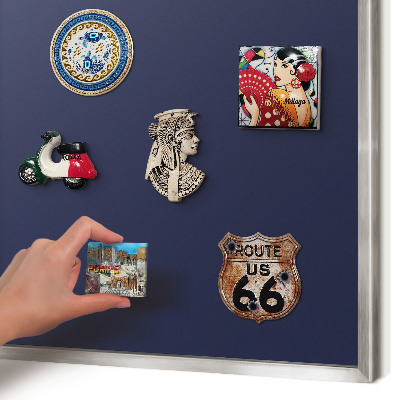 Decoratief metalen magneetbord in een zilveren lijst Donker marineblauw