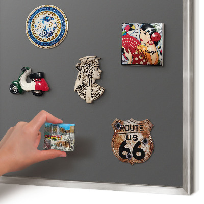 Magneetbord voor souvenir magneten met zilveren lijst Donkergrijs