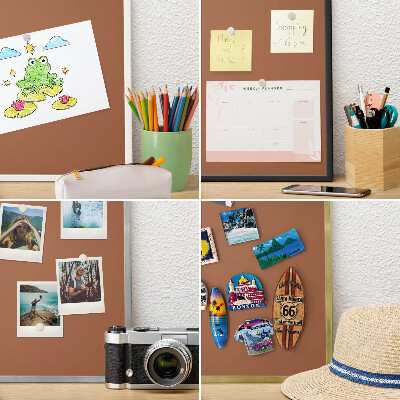 Decoratief metalen magneetbord in een zilveren lijst Donkeroranje