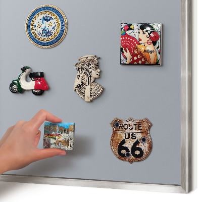 Magneetbord voor souvenir magneten met zilveren lijst Delicaat grijs