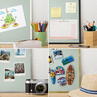 Magneetbord voor souvenir magneten met zilveren lijst Lichte munt