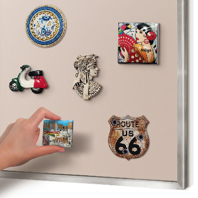 Magneetbord voor souvenir magneten met zilveren lijst Beige roze