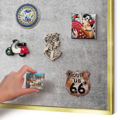Magnetisch bord voor reismagneten met gouden lijst Concrete minimalisme