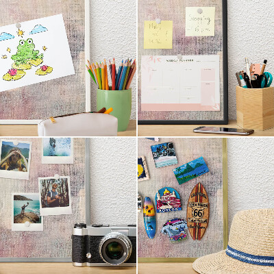 Metalen magneetbord met lijst in het goud Pastel abstractie
