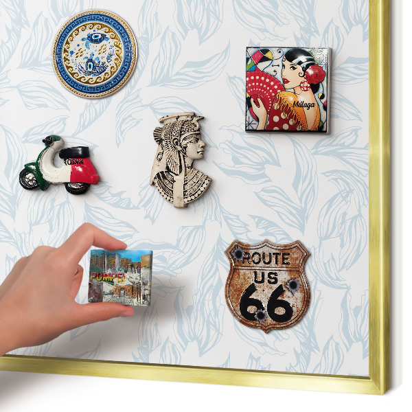 Metalen magneetbord met lijst in het goud Licht thema