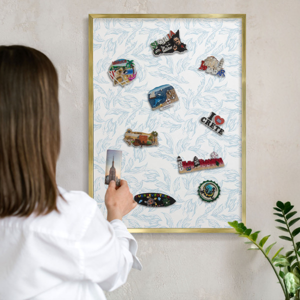 Metalen magneetbord met lijst in het goud Licht thema