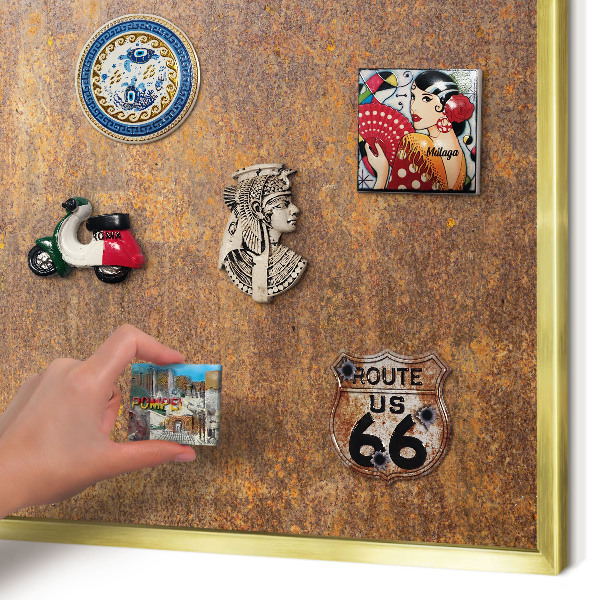 Magnetisch bord voor reismagneten met gouden lijst Roestige elegantie