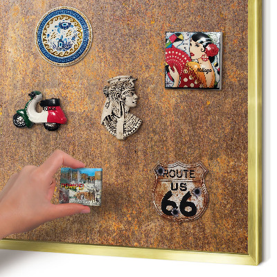 Magnetisch bord voor reismagneten met gouden lijst Roestige elegantie
