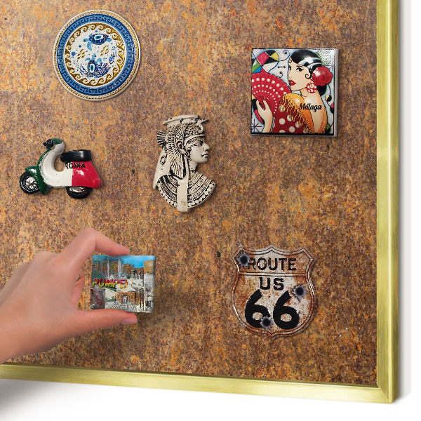Magnetisch bord voor reismagneten met gouden lijst Roestige elegantie