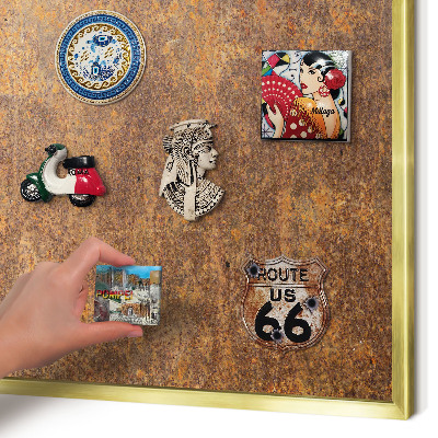 Magnetisch bord voor reismagneten met gouden lijst Roestige elegantie